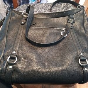Coach Black Leather Alexandra Satchel Hobo Handbag